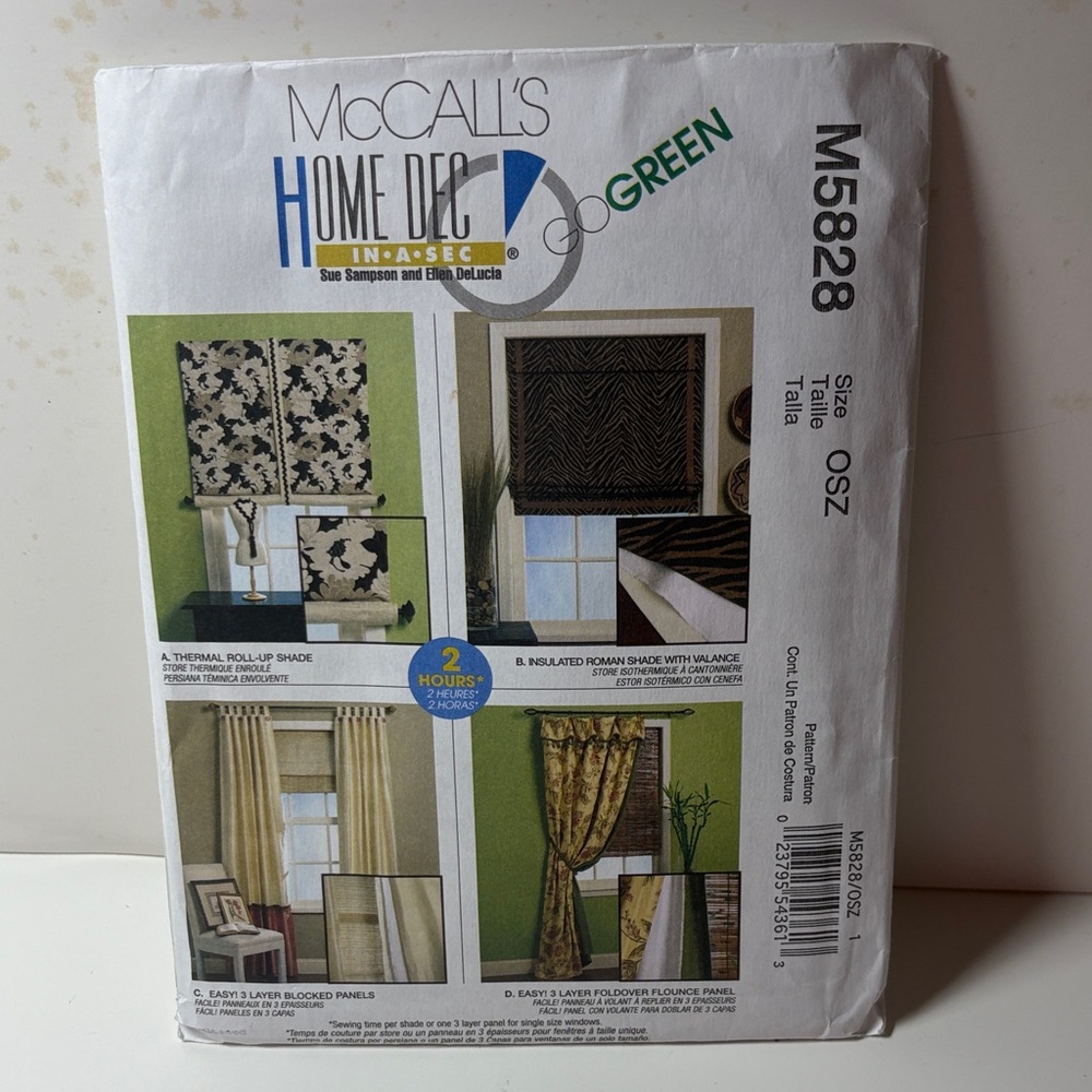 McCall's Home Decor In A Sec Pattern Curtains